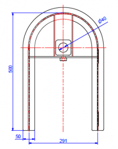 T-track bend 180º D=291mm - Görsel 2