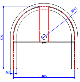 T-track bend 180º D=485mm - Görsel 2