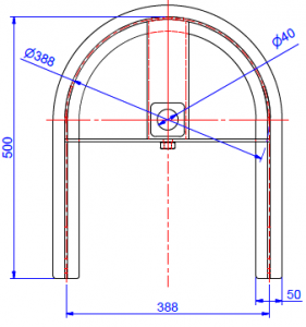 T-track bend 180º D=388mm - Görsel 2