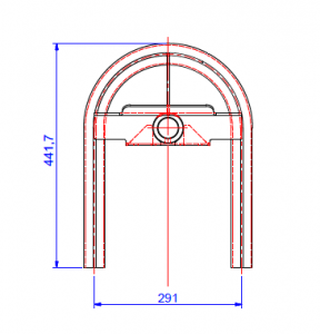 Tube track bend 180º D=291mm - Görsel 2