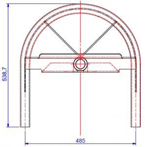 Tube track bend 180º D=485mm - Görsel 2