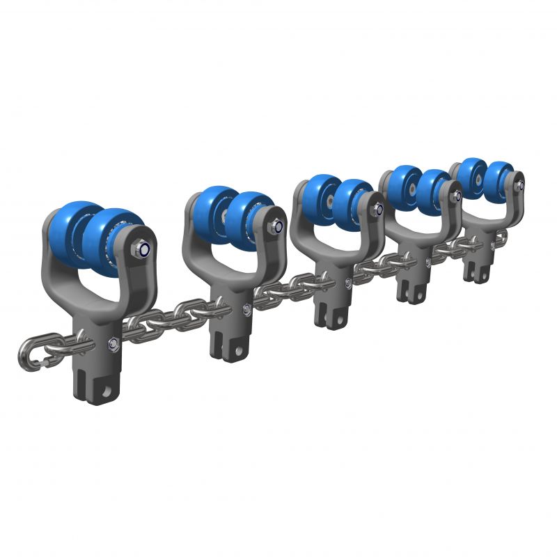 Galvanized chain with trolleys 6"