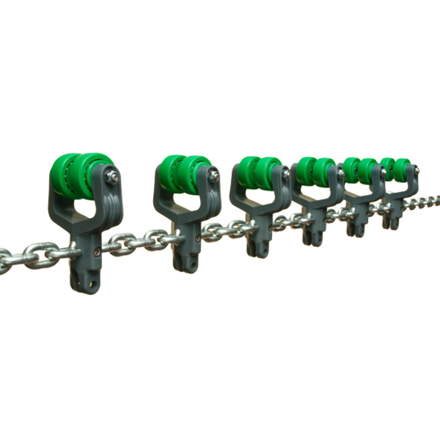 Galv. chain with trolleys