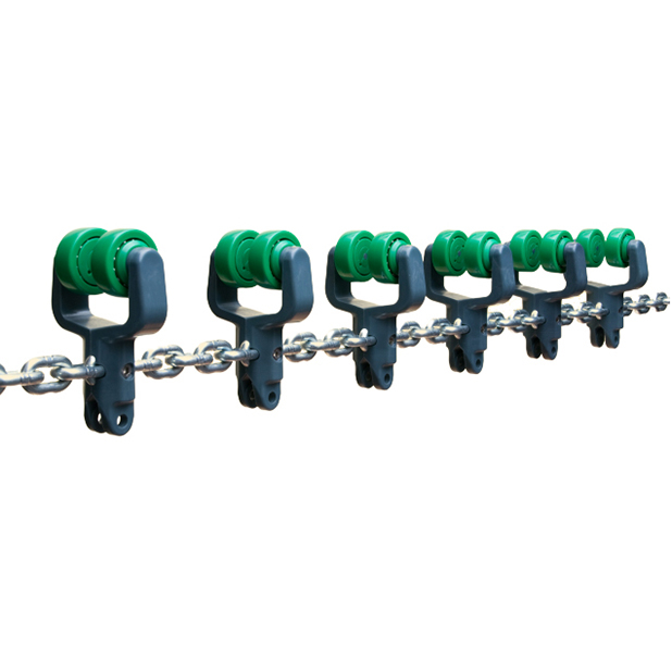 Galv. chain with wide trolleys