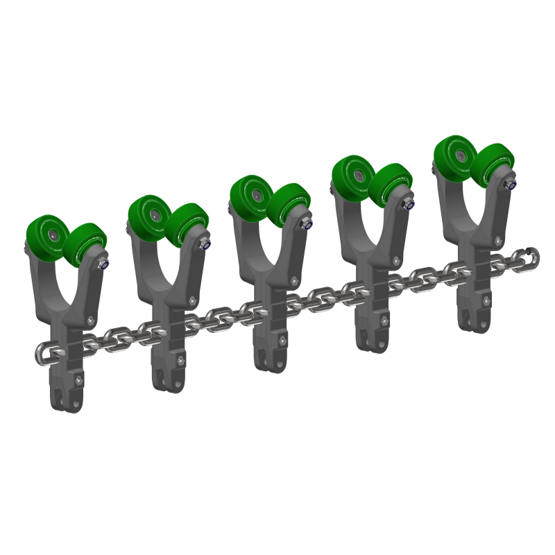 Galv. chain with trolleys