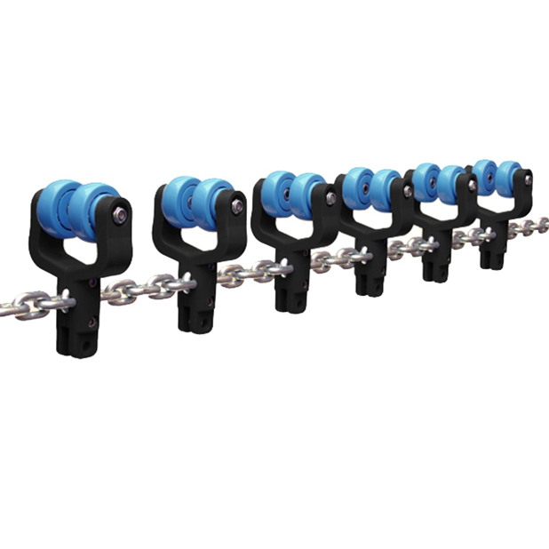 Galv. chain with trolleys
