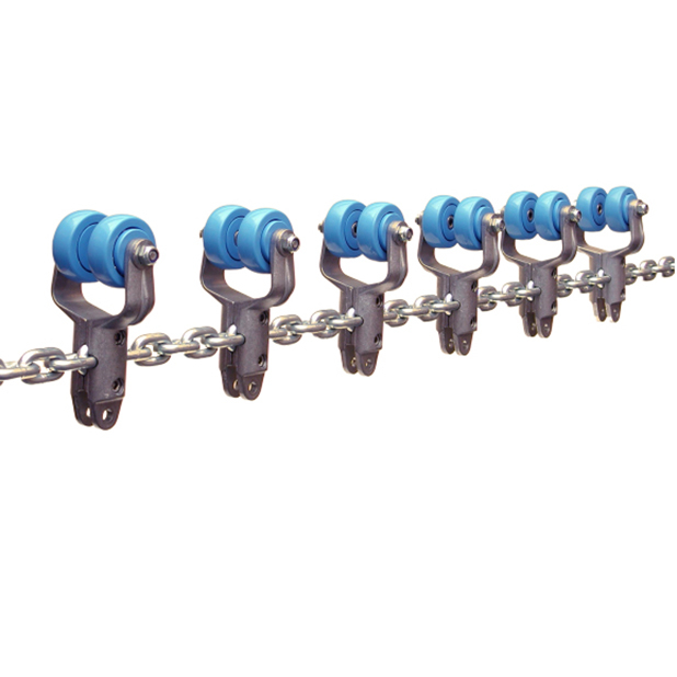 Galv. chain with Alu trolleys