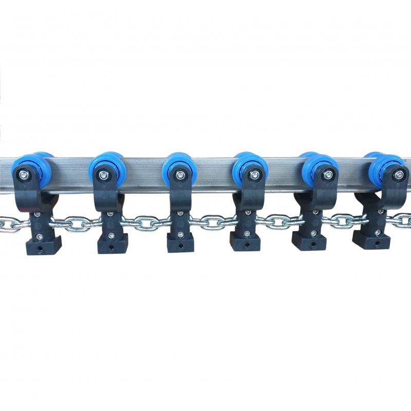 Galv. chain with MX trolleys 4"