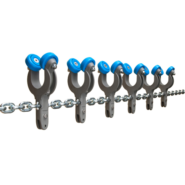 Galv. chain with trolleys