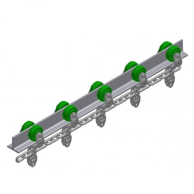 Galv. chain with S.S. trolleys